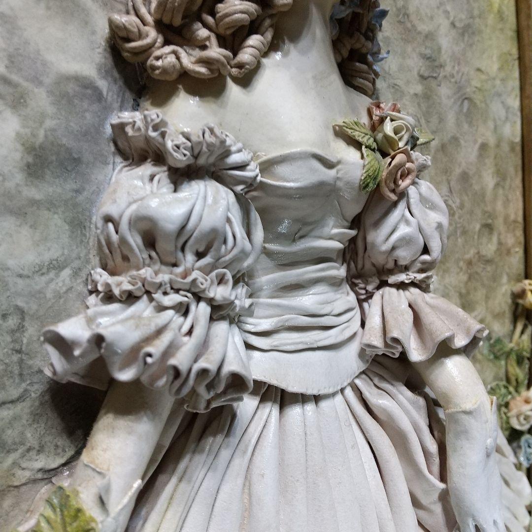 紙粘土女性像 額入り 人形作家監修 ハンドメイド 美品