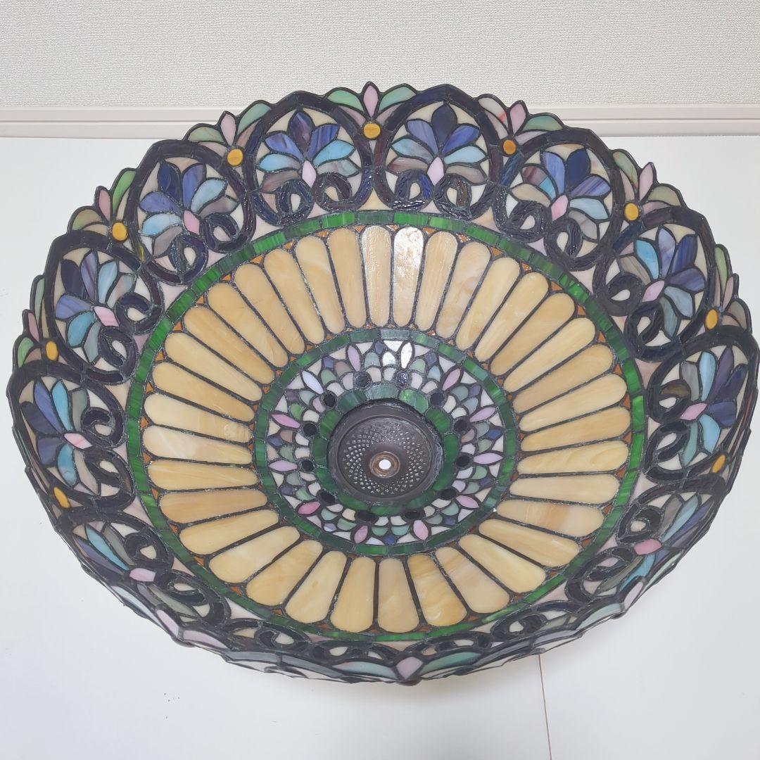 【希少】アンティーク　ヴィンテージ　ステンドグラスランプ 照明　2灯