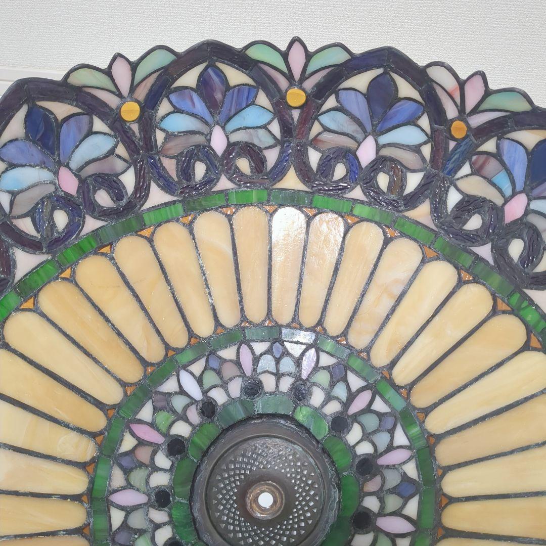 【希少】アンティーク　ヴィンテージ　ステンドグラスランプ 照明　2灯