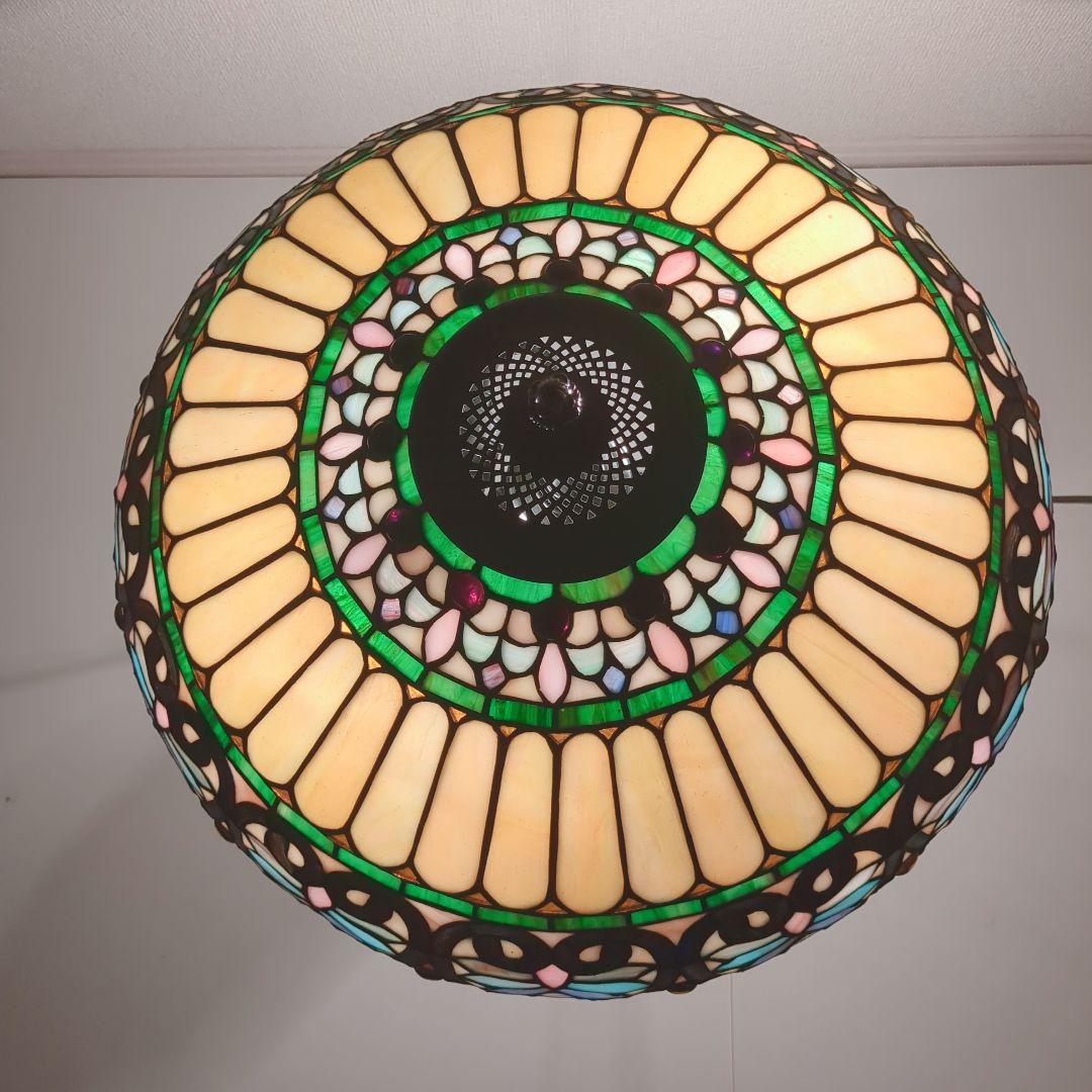 【希少】アンティーク　ヴィンテージ　ステンドグラスランプ 照明　2灯