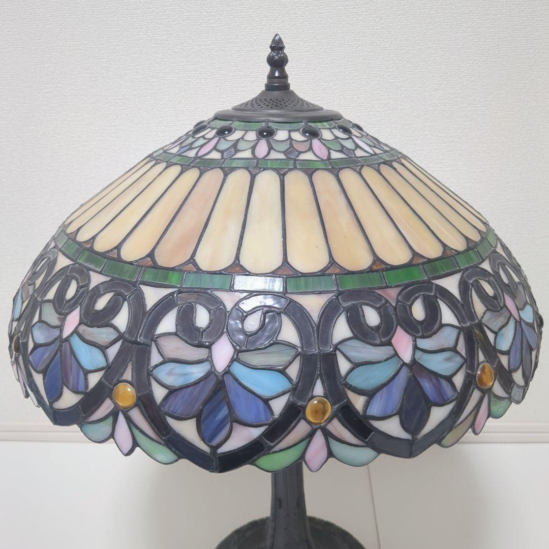 【希少】アンティーク　ヴィンテージ　ステンドグラスランプ 照明　2灯