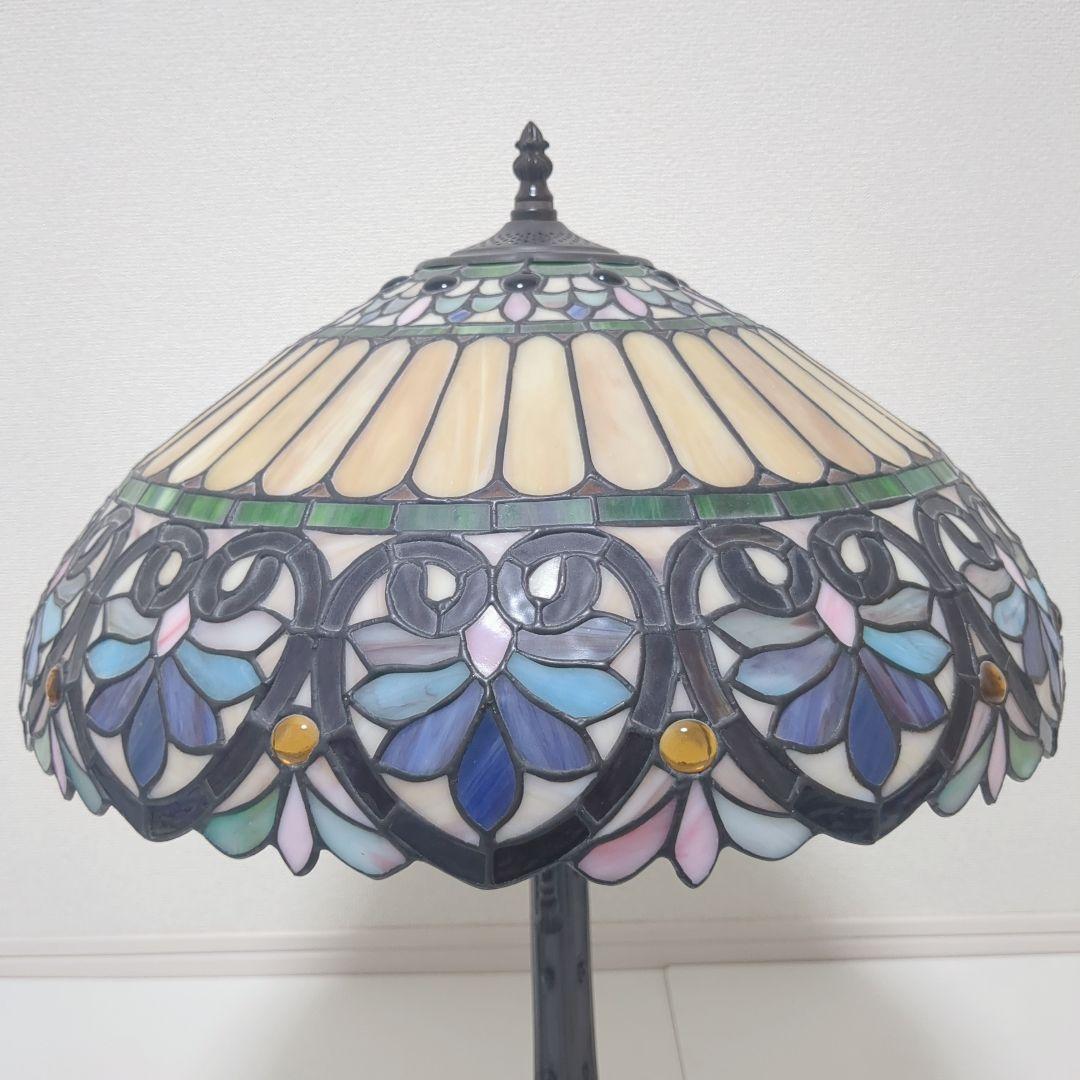 【希少】アンティーク　ヴィンテージ　ステンドグラスランプ 照明　2灯