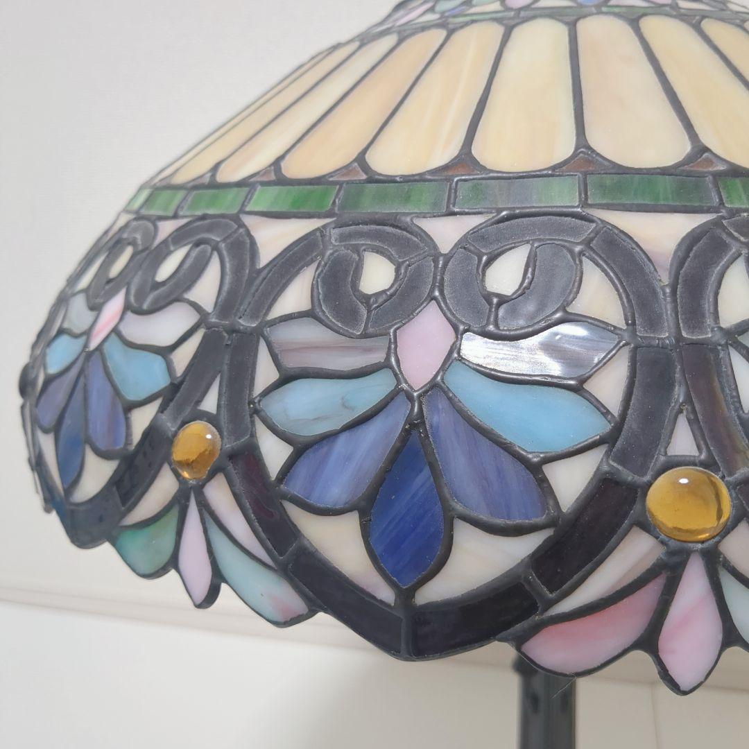 【希少】アンティーク　ヴィンテージ　ステンドグラスランプ 照明　2灯