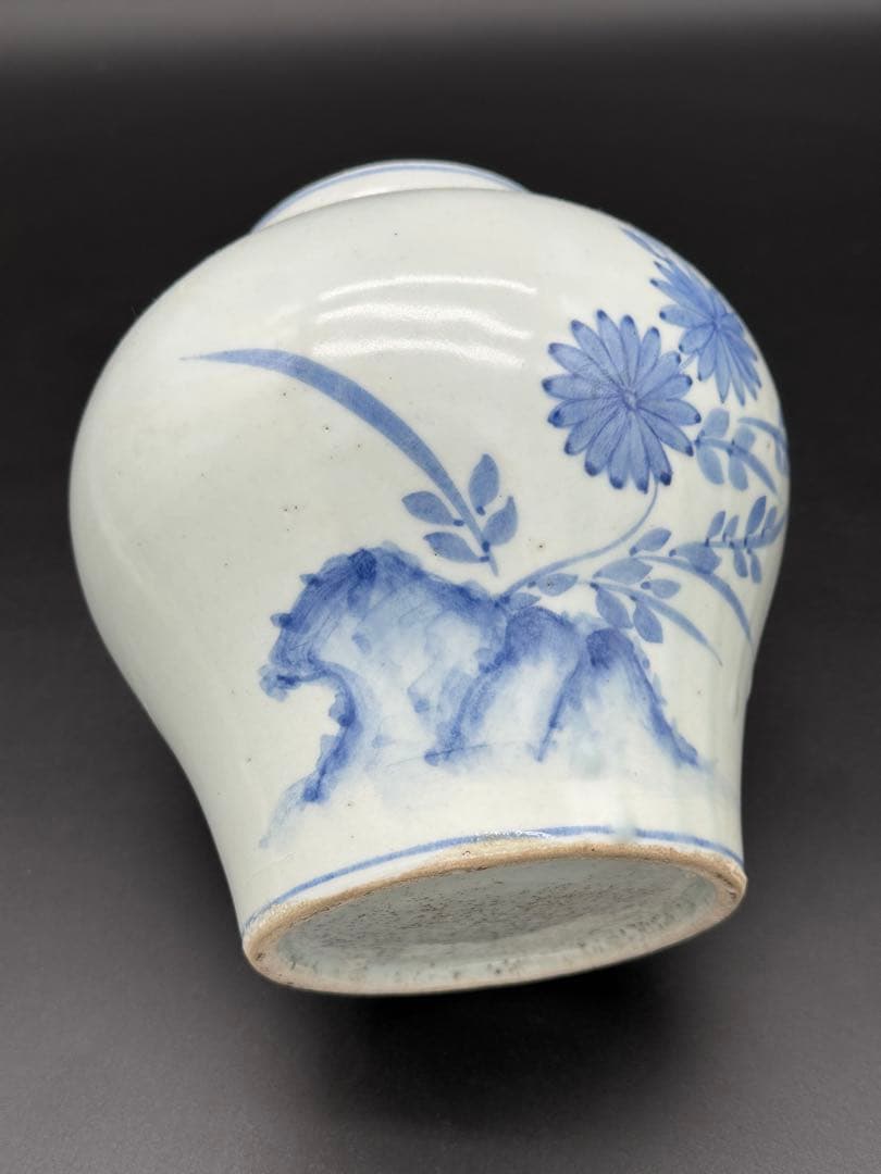 韓国　染付　壺　花瓶　時代物　工芸