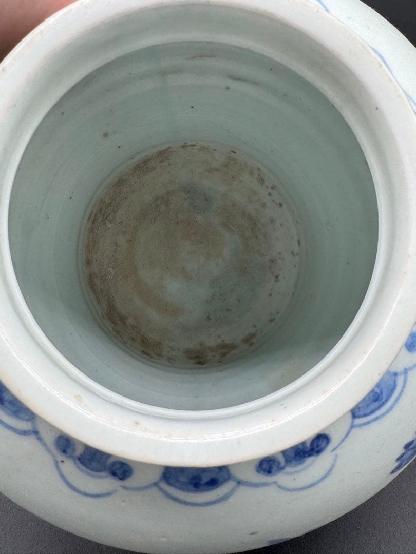 韓国　染付　壺　花瓶　時代物　工芸