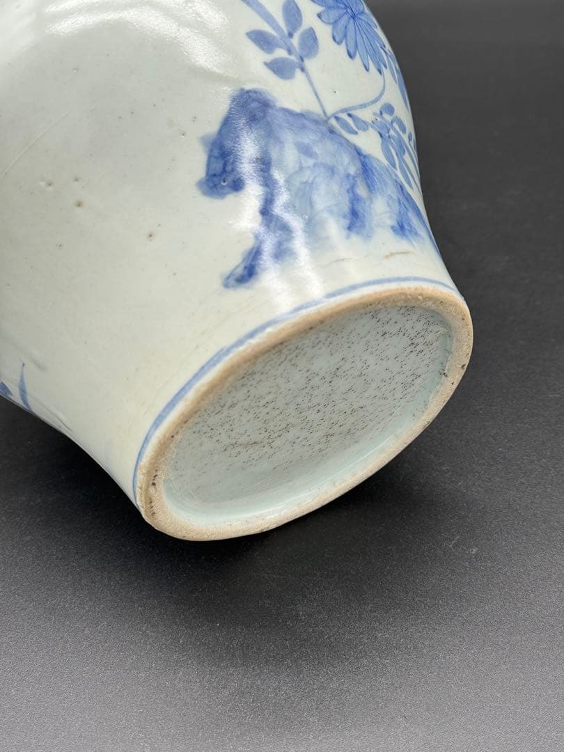 韓国　染付　壺　花瓶　時代物　工芸