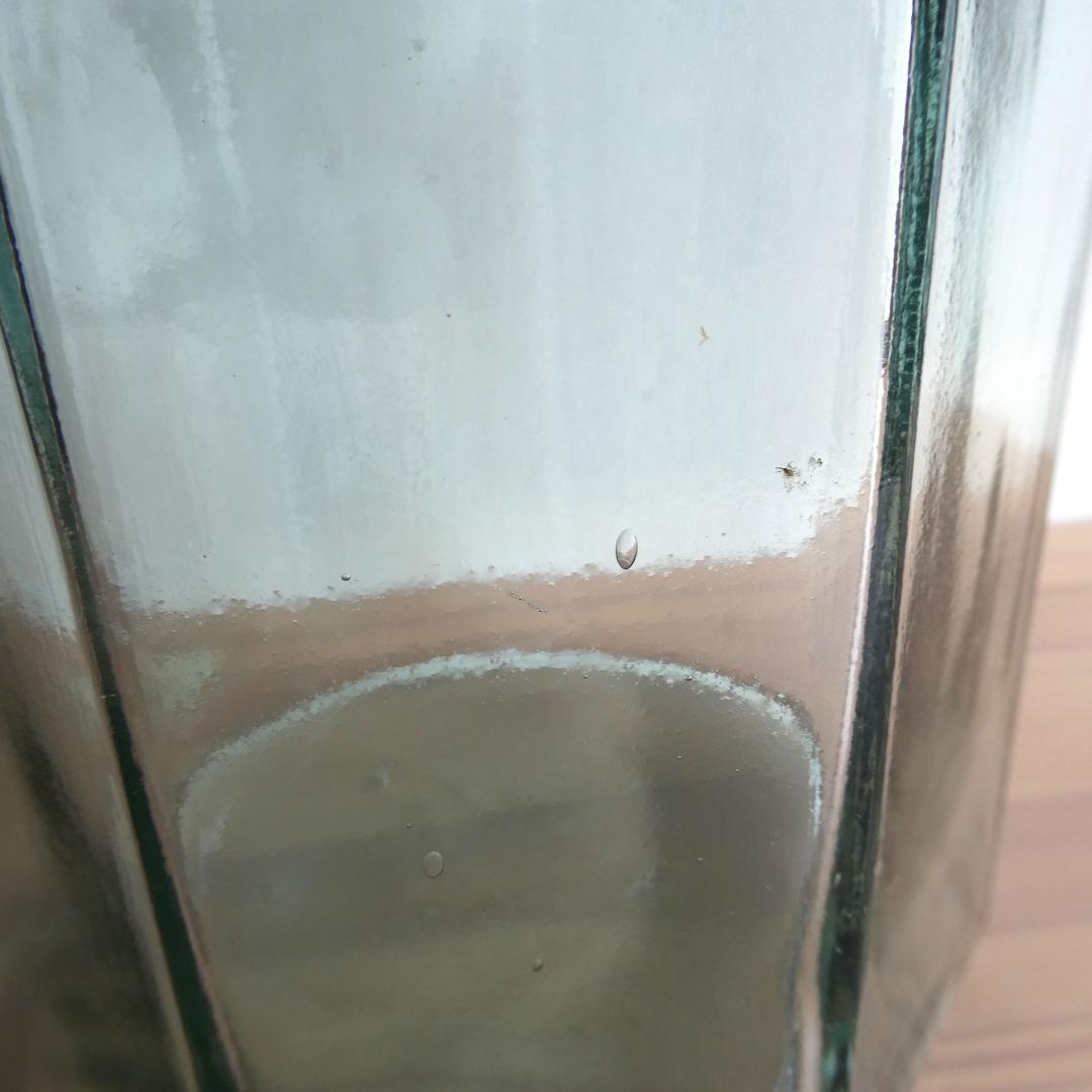 ガラス瓶　アンティーク　緑　八角形　蓋なし　約1.4kg　美品