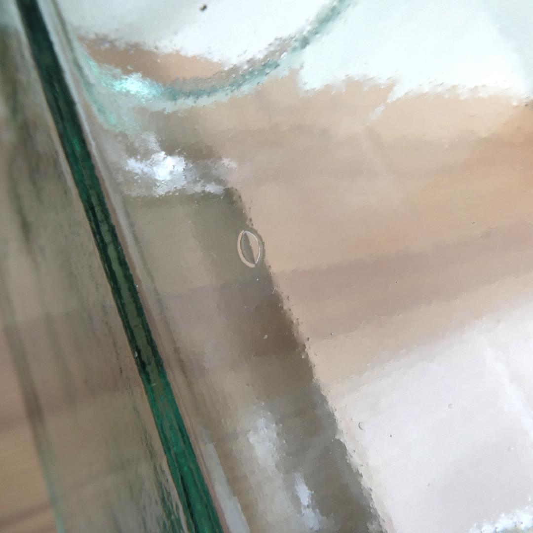 ガラス瓶　アンティーク　緑　八角形　蓋なし　約1.4kg　美品