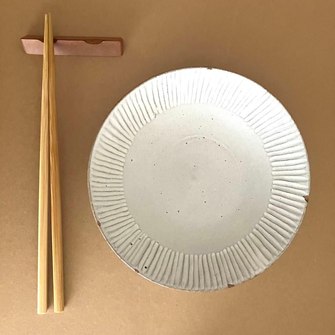 お1人様ご飯もりもり3点セット会津本郷焼き 樹ノ音工房しのぎマット白【お買得‼️】