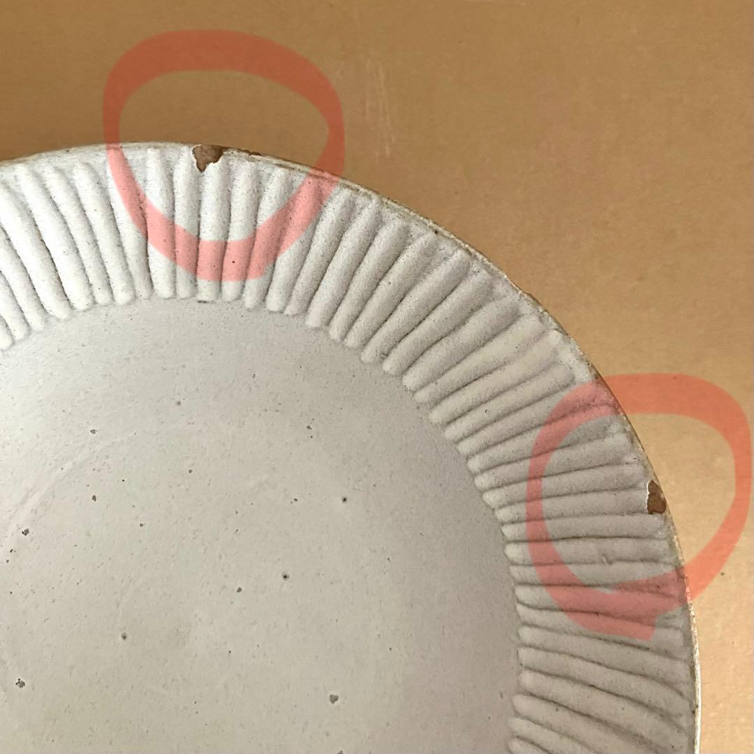 お1人様ご飯もりもり3点セット会津本郷焼き 樹ノ音工房しのぎマット白【お買得‼️】