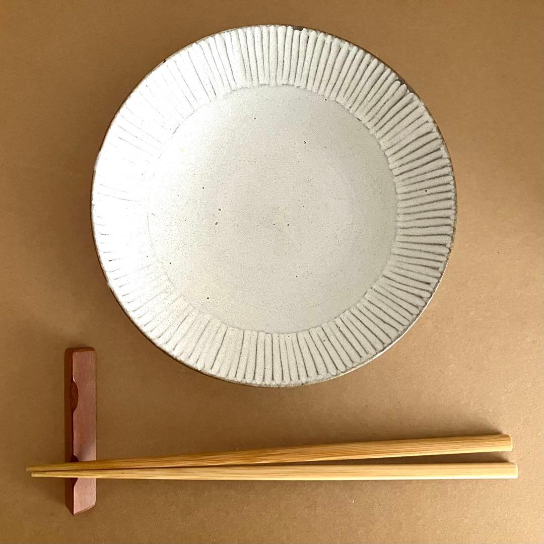 お1人様ご飯もりもり3点セット会津本郷焼き 樹ノ音工房しのぎマット白【お買得‼️】