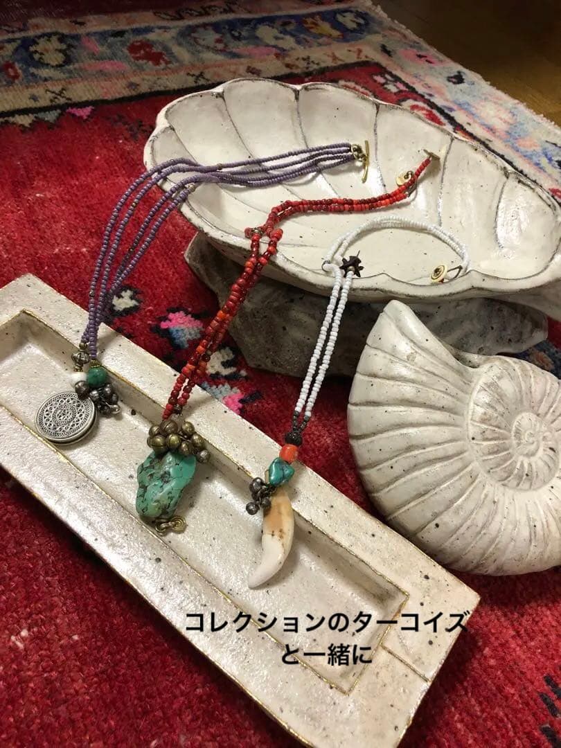 juju チベタンターコイズ+牙ネックレス