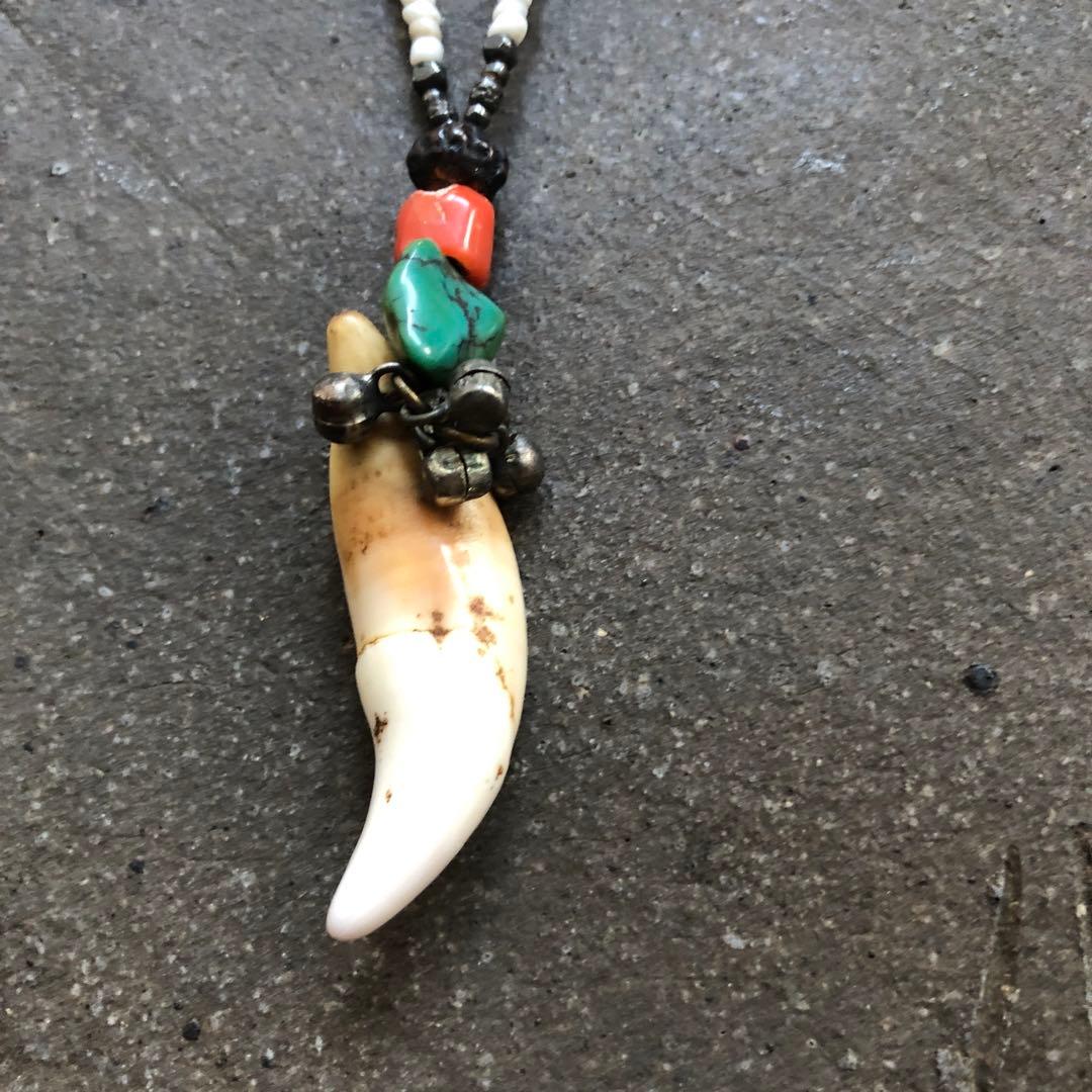 juju チベタンターコイズ+牙ネックレス