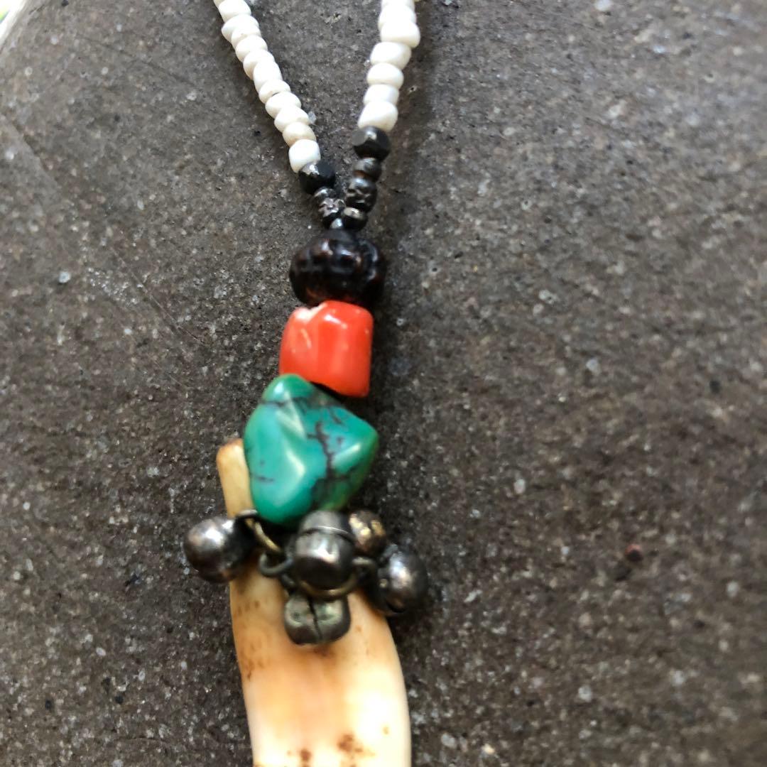 juju チベタンターコイズ+牙ネックレス