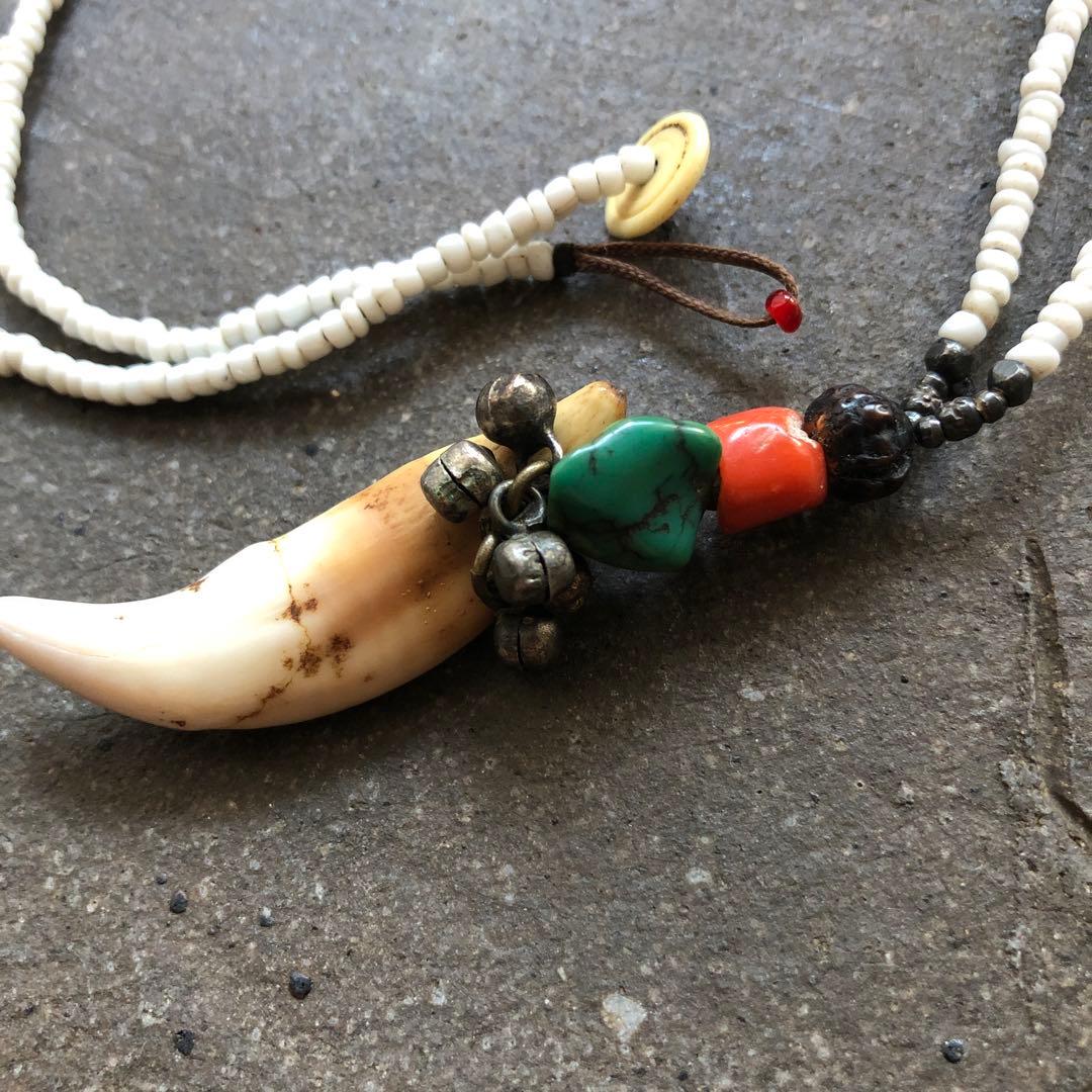 juju チベタンターコイズ+牙ネックレス