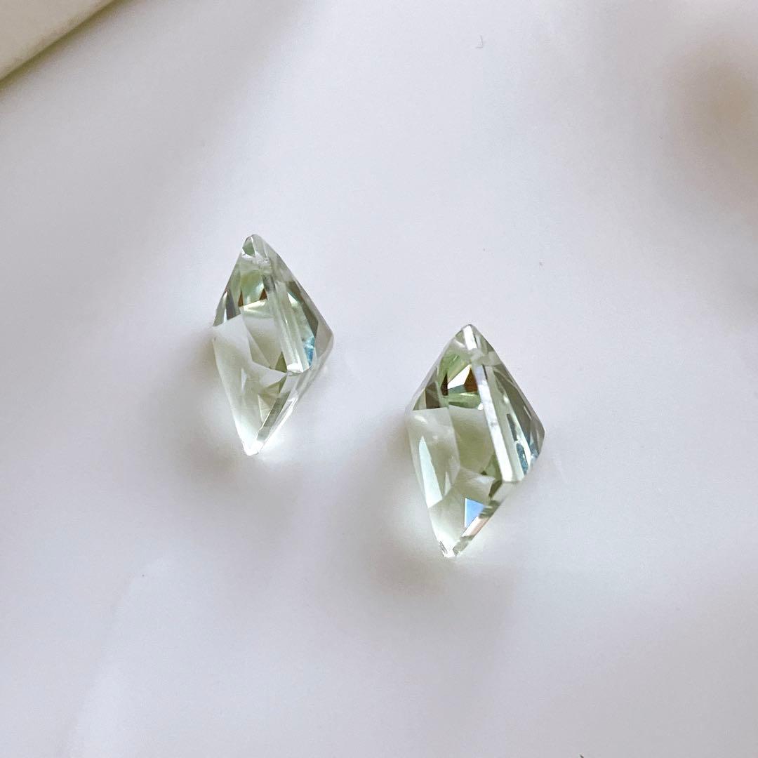 じばにゃん◆切子カービング水晶×ブルーダイヤピアス✧silver925