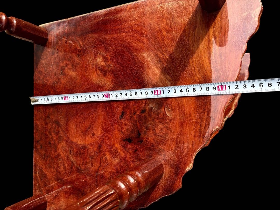 希少 本花梨 飾り棚 無垢 一枚板 天然木 シェルフ 電話台 収納ラック モダン