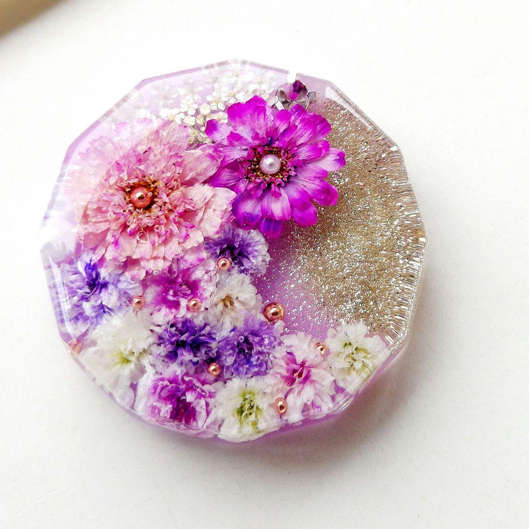 【1262】レジン　マトリカリア　ヘアゴム　ポニーフック　ブロ―チ　ハンドメイド