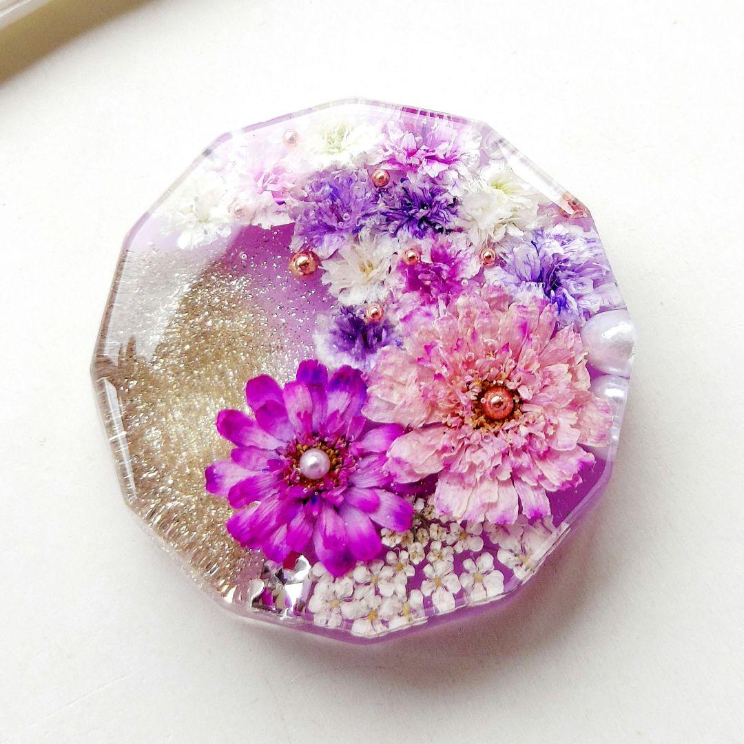 【1262】レジン　マトリカリア　ヘアゴム　ポニーフック　ブロ―チ　ハンドメイド