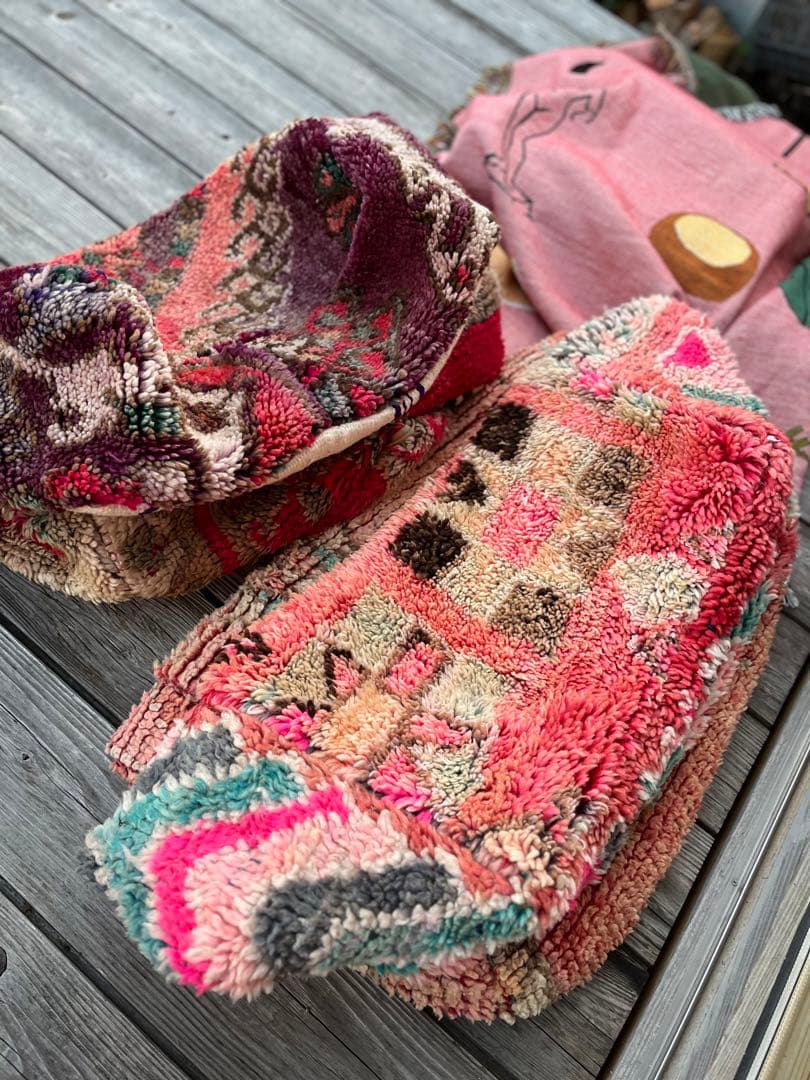 vintage floor cushion　トロピカルピンク