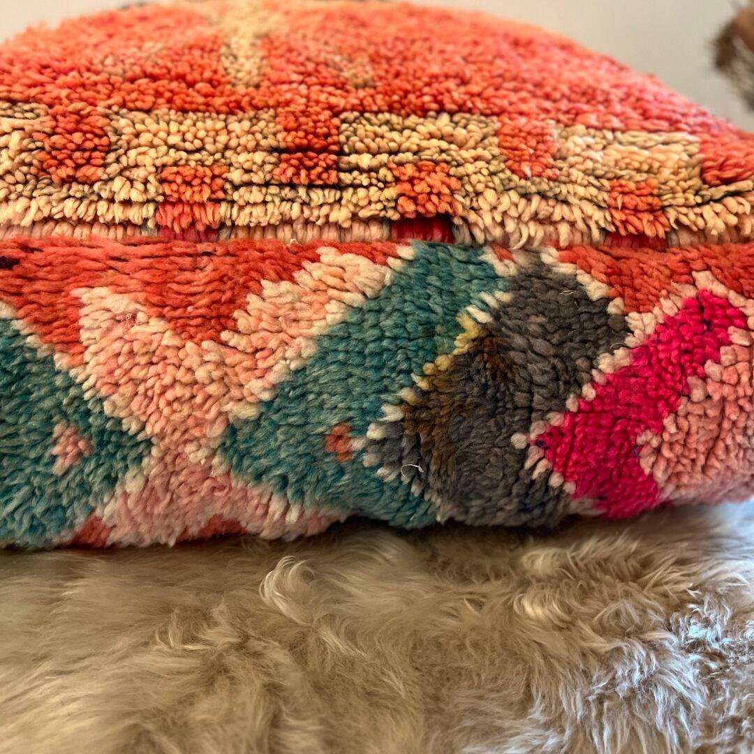 vintage floor cushion　トロピカルピンク