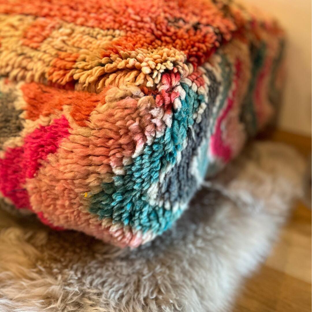 vintage floor cushion　トロピカルピンク