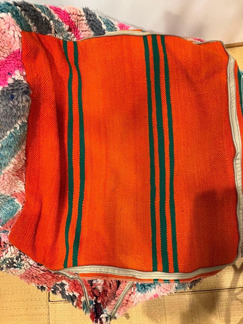 vintage floor cushion　トロピカルピンク