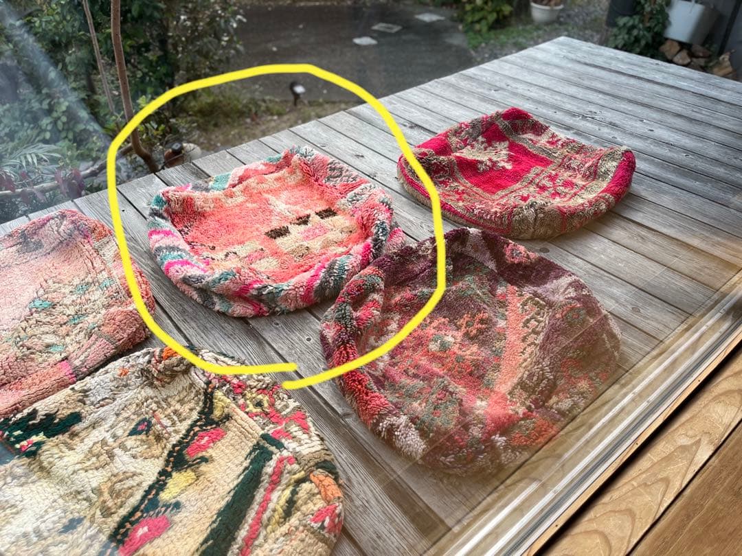 vintage floor cushion　トロピカルピンク