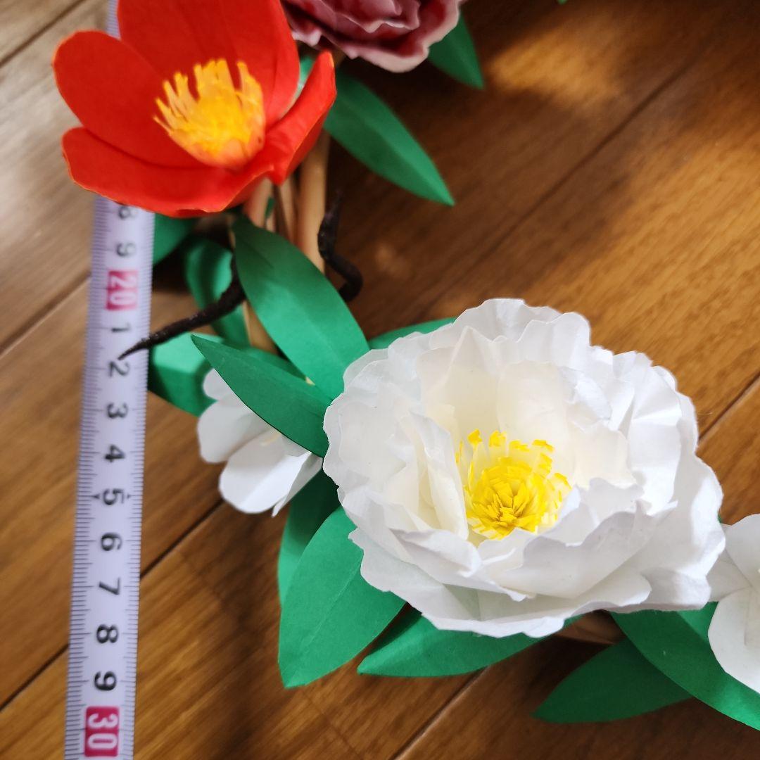 カラフルな紙製柘榴花リース 約25cm