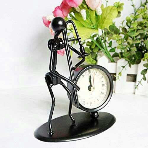 摆件挂件+ホームデコレーション時計独創Unrealのメタルクラフトトロンボーン