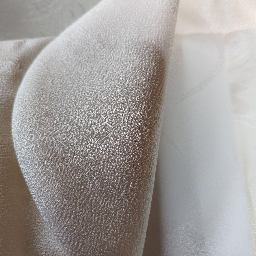 七五三３歳正絹縮緬扇柄の被布（中綿無し）ミルキーホワイト