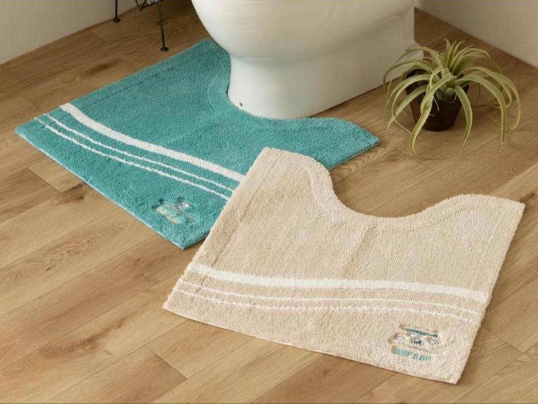 ブルー色　PEANUTS スヌーピー トイレマットセット　サーフィン　新品