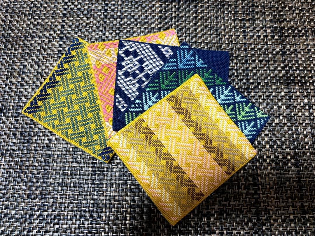 こぎん刺し　コースターサイズマット　10枚