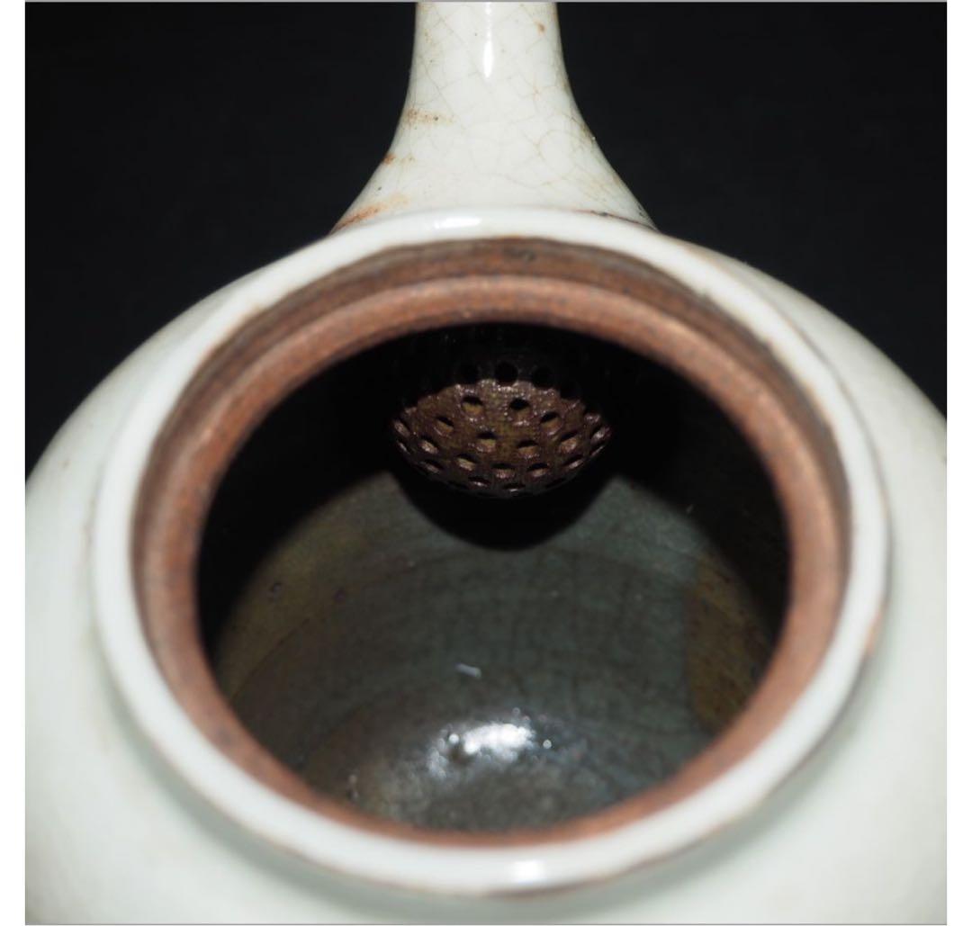 送料無料　作家物　鉄砲口横手急須　茶道具