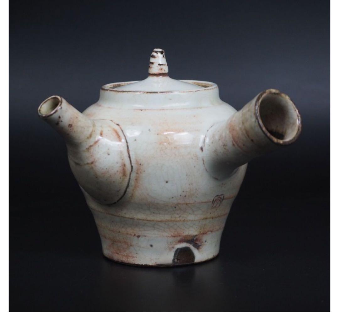 送料無料　作家物　鉄砲口横手急須　茶道具