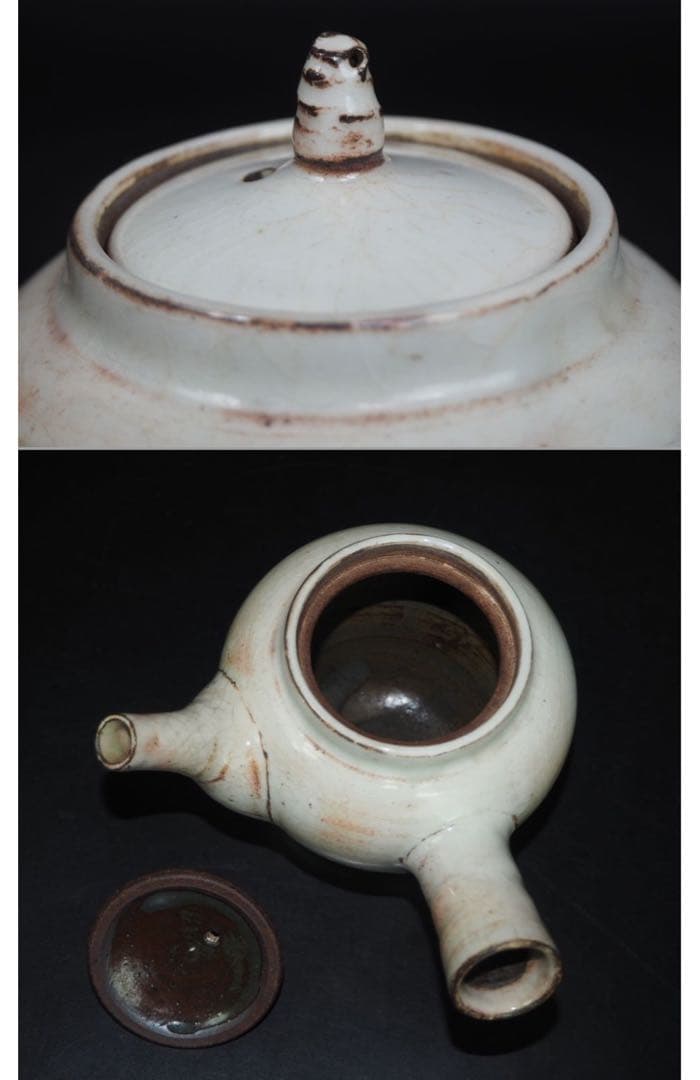 送料無料　作家物　鉄砲口横手急須　茶道具