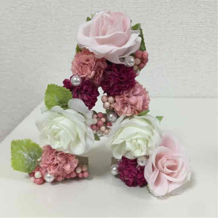 イニシャルフラワー３つセット♡オブジェ♡ウェルカムボード