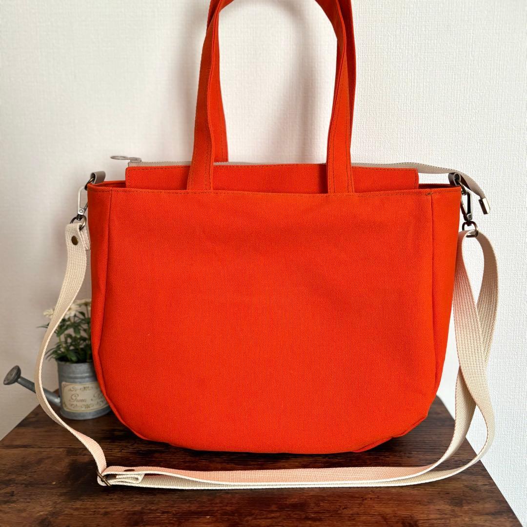 【はるちゃん★☆】ラウンドトートバッグL 倉敷8号帆布　ファスナー開閉