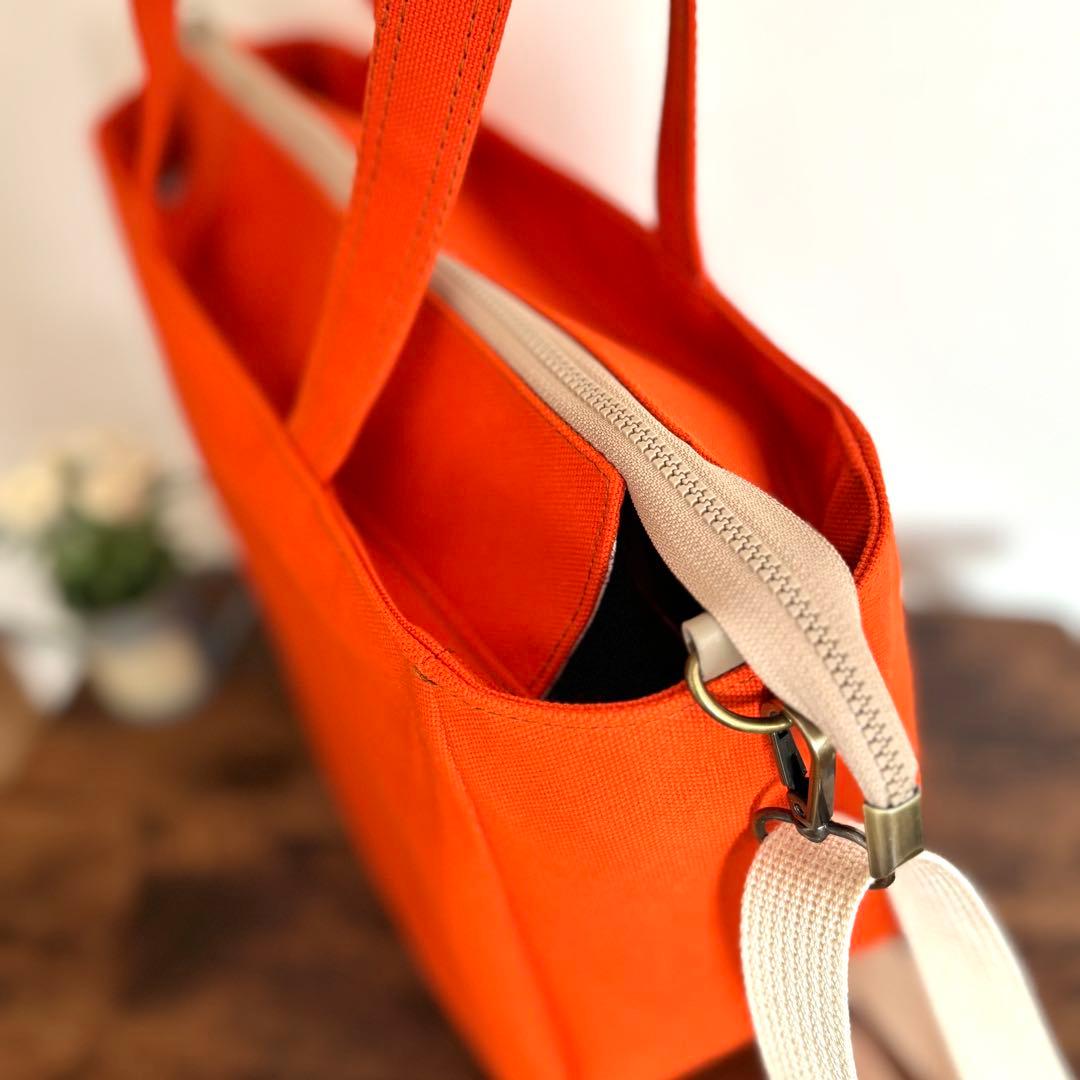 【はるちゃん★☆】ラウンドトートバッグL 倉敷8号帆布　ファスナー開閉