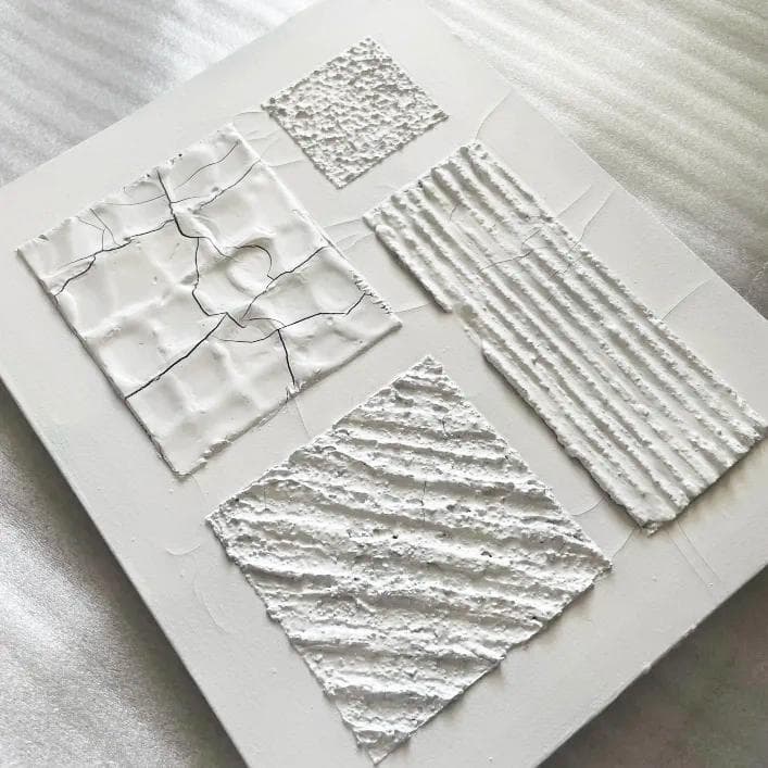 ひび割れと陰影の現代アート｜ テクスチャ―アート　絵画　抽象画　パネル　シンプル