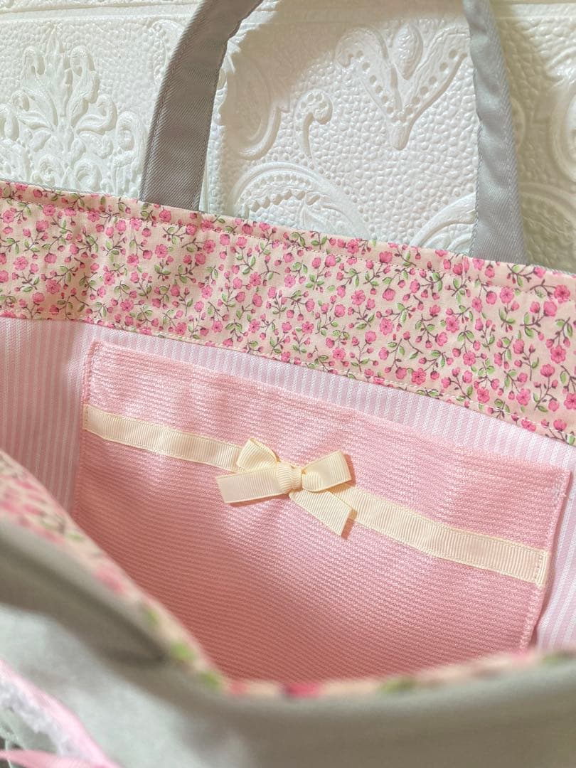 入園入学3点セット　ホワイトグレーのレッスンバッグ　上履き入れ　運動着袋