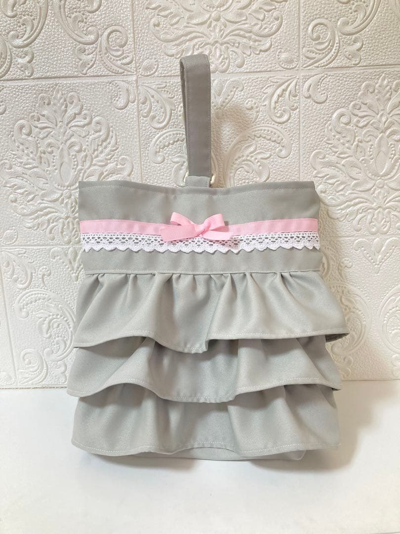 入園入学3点セット　ホワイトグレーのレッスンバッグ　上履き入れ　運動着袋