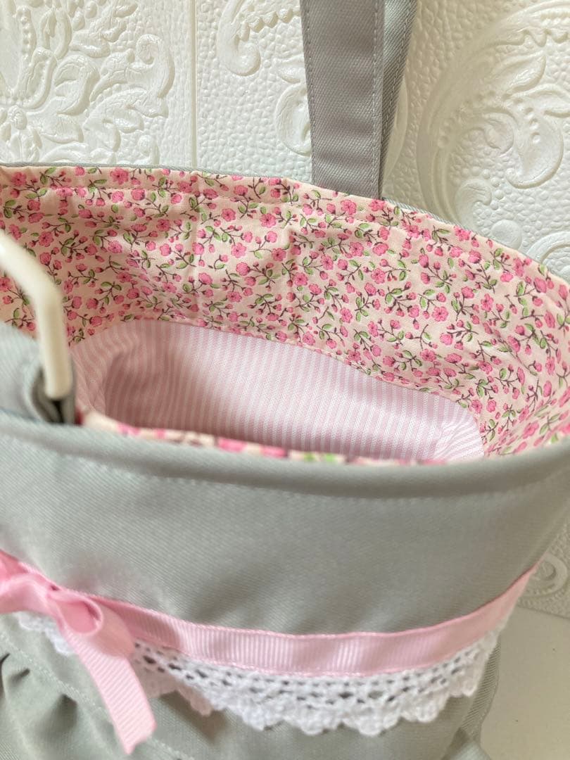 入園入学3点セット　ホワイトグレーのレッスンバッグ　上履き入れ　運動着袋