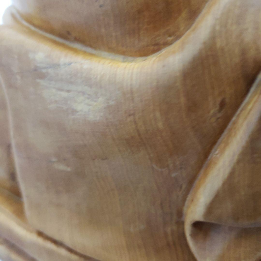 蔵出し特価布袋さん１木造り製 子供たち付き 大きめ