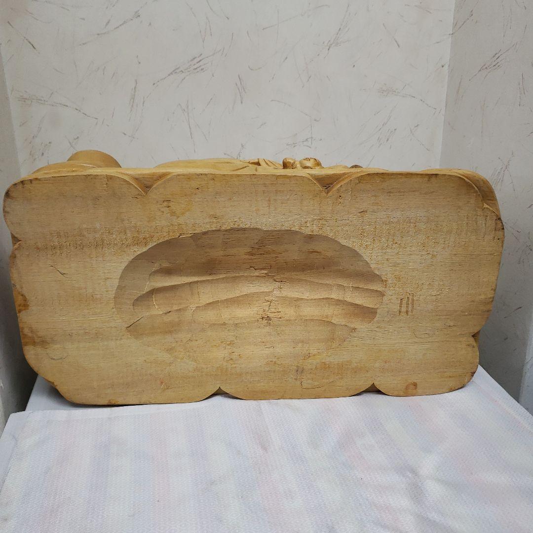 蔵出し特価布袋さん１木造り製 子供たち付き 大きめ