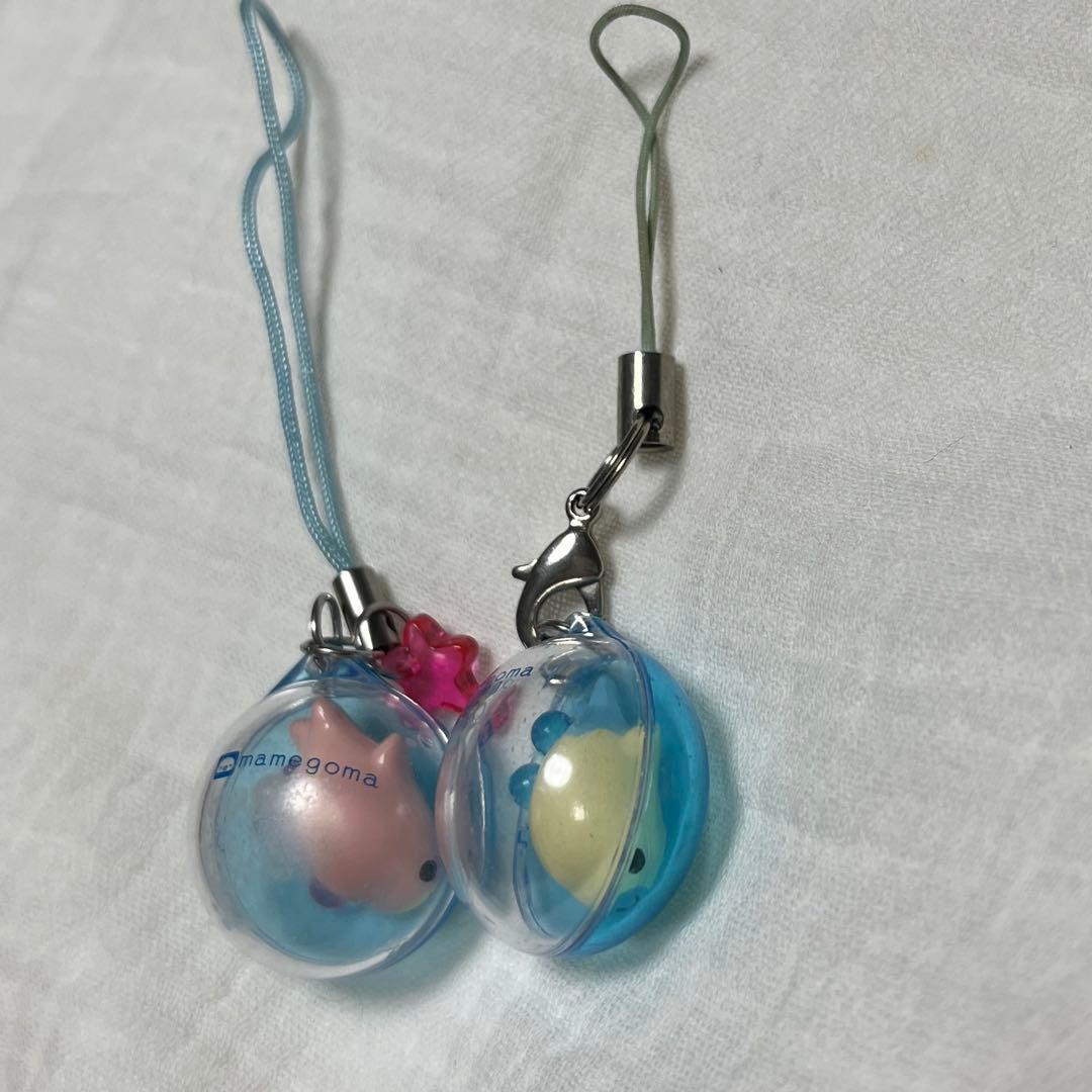 サンエックス　まめゴマ　シャカシャカ　カプセル ストラップ 当時品　2個セット