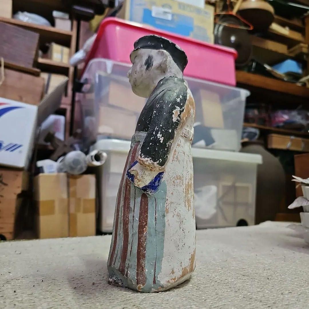 民藝品 明治 照れる男子学生？ 泥人形