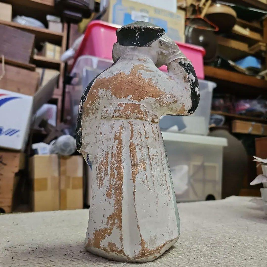 民藝品 明治 照れる男子学生？ 泥人形