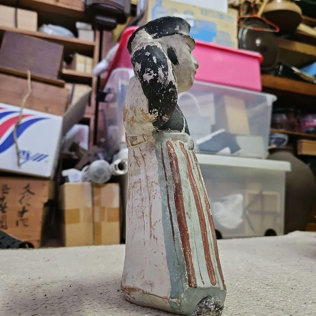 民藝品 明治 照れる男子学生？ 泥人形