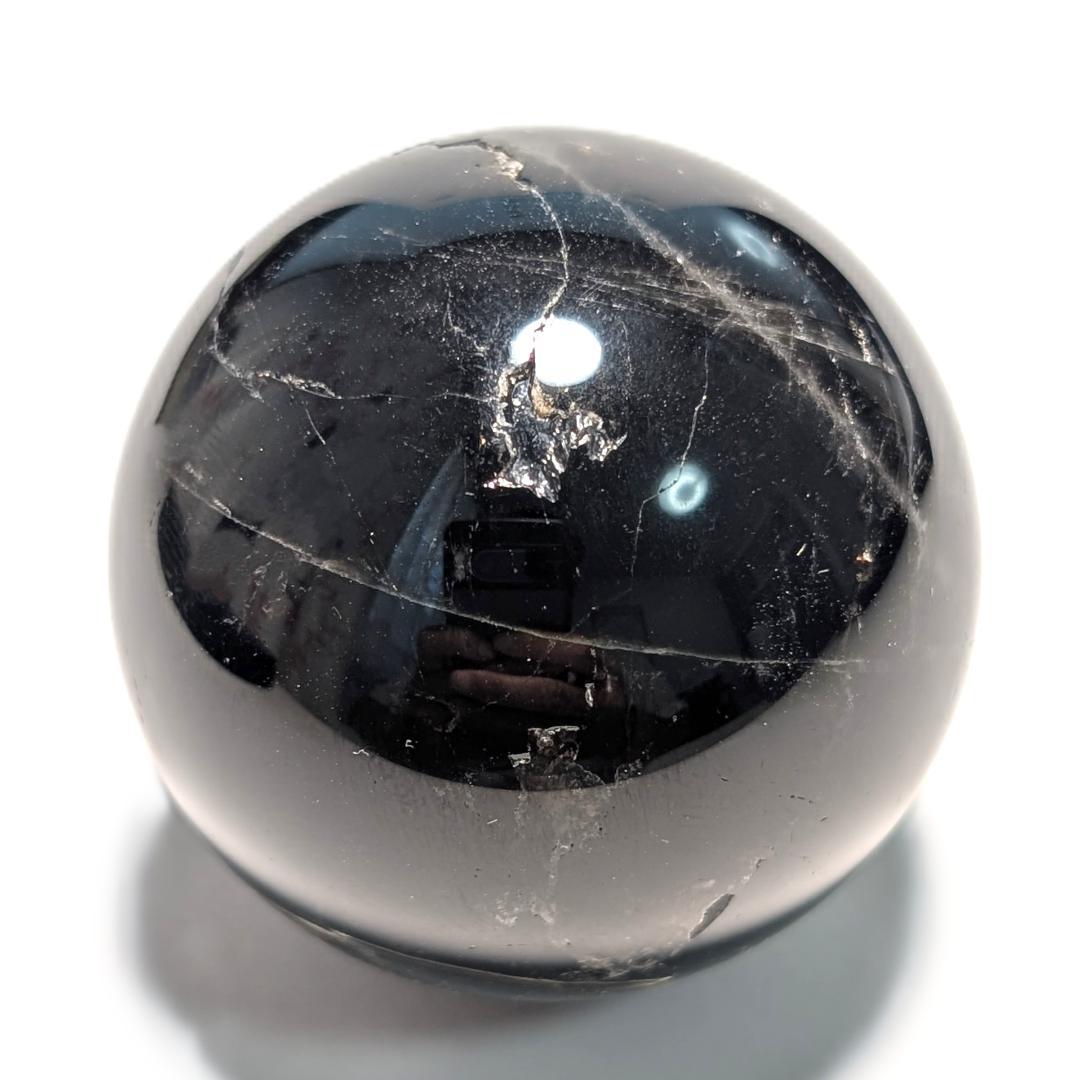 一点物 黒水晶 モリオン スフィア 山東省産 44ミリ 120g 浄化力